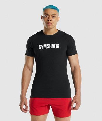 Pánské T Shirts Gymshark Apollo Černé | CZ 2366GSO